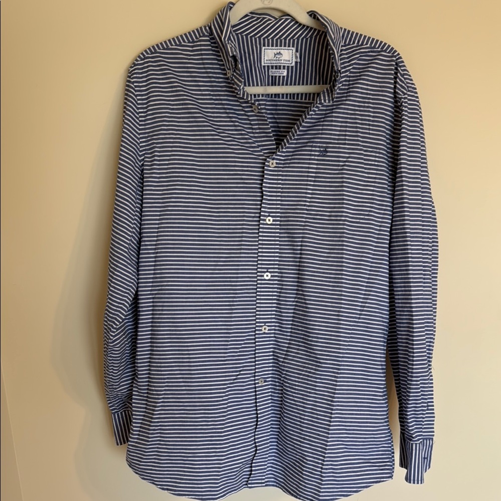 Southern Tide Classic Fit Striped Button Down SZ MED